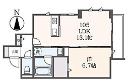 ダイワフラット 1LDKの間取図画像