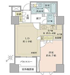 ザ・パークハウス千代田麹町 1LDKの間取図画像