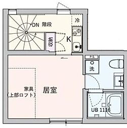 ANNEXSHIN-EKODA 1Kの間取図画像