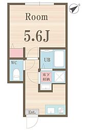 プライムガーデン東武練馬 1階1Kの間取り