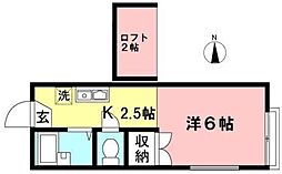 シルクロードN's 1Kの間取図画像