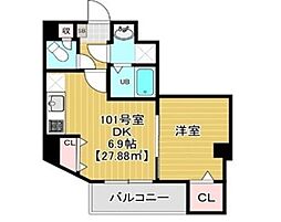 ミライズ南千住 1DKの間取図画像