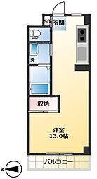 ロイヤルハイツフジ ワンルームの間取図画像