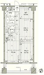COSMOSREID西馬込 2LDKの間取図画像