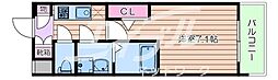 OrchidResidence新大阪 1Kの間取図画像