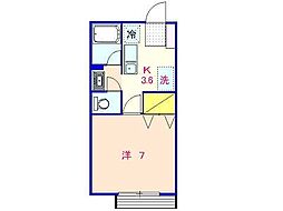 パレットハウス 1Kの間取図画像