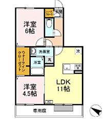 サザンクロス 2LDKの間取図画像
