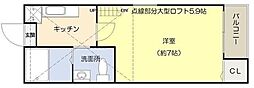コンパートメントハウス与野本町 1Kの間取図画像