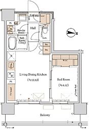 ブランシエスタ木場 1LDKの間取図画像