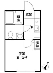 レジナス西新宿 1Kの間取図画像