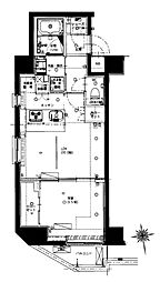 ハーモニーレジデンス神楽坂 1LDKの間取図画像