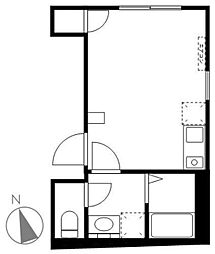 Volare da Kanamecho ワンルームの間取図画像