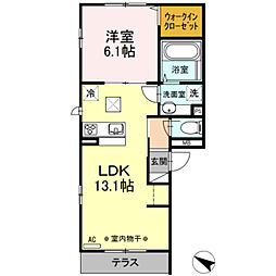 レクエルドK 1LDKの間取図画像