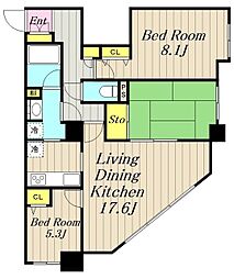 JR横浜線 橋本駅 徒歩5分の賃貸マンション 16階3LDKの間取り