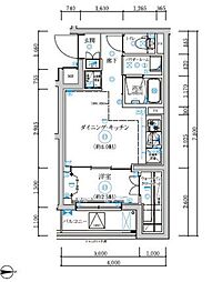 RELUXIA武蔵中原 1DKの間取図画像