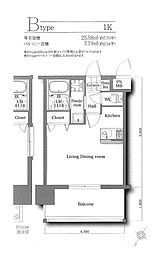 エンクレストNEO博多駅南 ワンルームの間取図画像