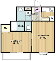 アビタシオン百合ケ丘 1LDKの間取図画像
