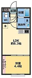 メゾン・ドゥ・アッシュ習志野 1LDKの間取図画像