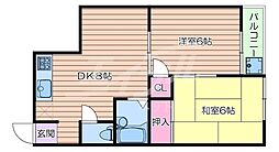 リバーライフ 2DKの間取図画像