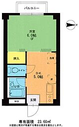 ジョイントファミーユA 1DKの間取図画像