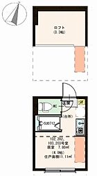 ティアラ新川崎 1階ワンルームの間取り