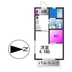 ビブレ・メゾン・ドゥ 1Kの間取図画像