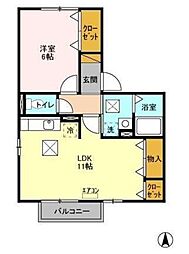 セジュール 1LDKの間取図画像