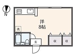 アドラポスト ワンルームの間取図画像