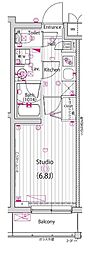 GALAHILLS武蔵小山 1Kの間取図画像
