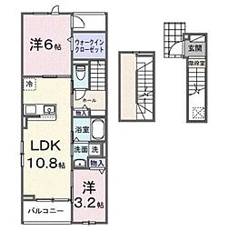ソレイユ 2LDKの間取図画像