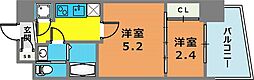 セレニテ神戸プリエ 1DKの間取図画像
