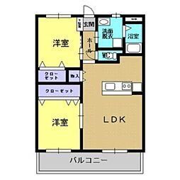 ユーミーTRM24 2LDKの間取図画像