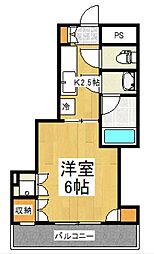 サンシャルム 1DKの間取図画像