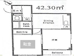 グリーンフラッツ 2DKの間取図画像