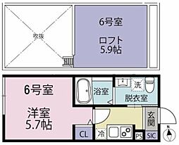 パークメゾン鷺沼 1Kの間取図画像