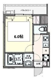 KLEIS新河岸 2階1Kの間取り