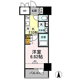 ホウエイコート秋葉原 5階1Kの間取り