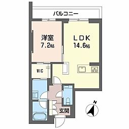 AZUR米山 1LDKの間取図画像