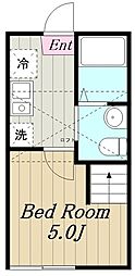 キャンディテラス南橋本 1Kの間取図画像