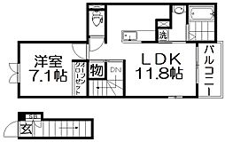 トレミカーサ星の森 1LDKの間取図画像