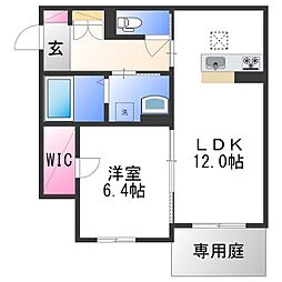 プロヌーブ今福 1LDKの間取図画像