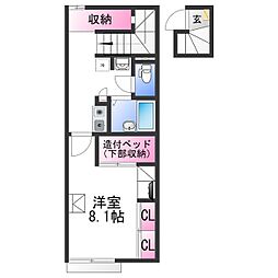 レオパレス船尾中濱 1Kの間取図画像