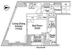 コンフォリア上野広小路 3階1LDKの間取り