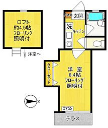 プレシャスハイツ宿河原 1Kの間取図画像