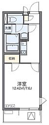 レオネクストさく2 1Kの間取図画像