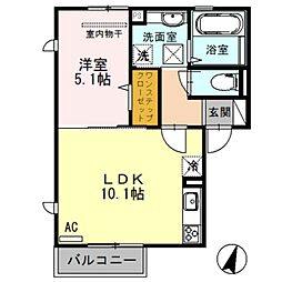 フェリーチェ佐治 1LDKの間取図画像