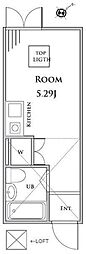 アティック目黒本町 ワンルームの間取図画像