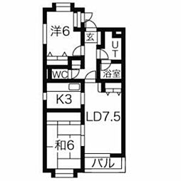 エクセレント中野 2LDKの間取図画像