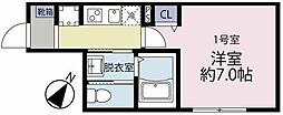 大和市南林間3丁目アパート 1Kの間取図画像