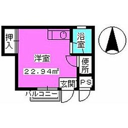ラフォーレ四季 ワンルームの間取図画像